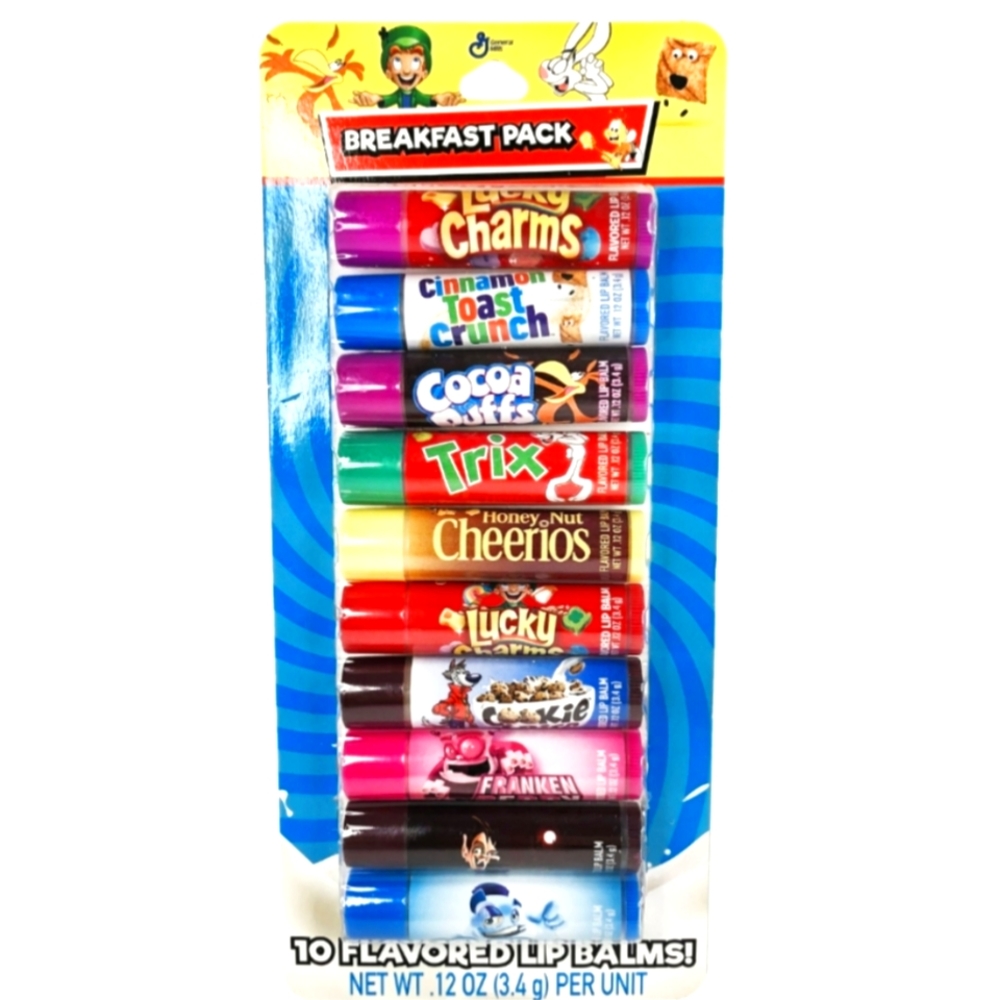 Breakfast cereal flavored Lip Balms pack of 10